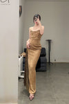 OUDE WAAG Core Velvet Strap Dress OW-23SS-DS10 Ginger